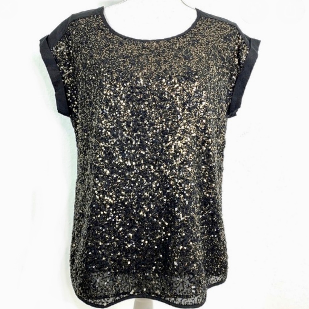 Express Black blouse with gold sequins